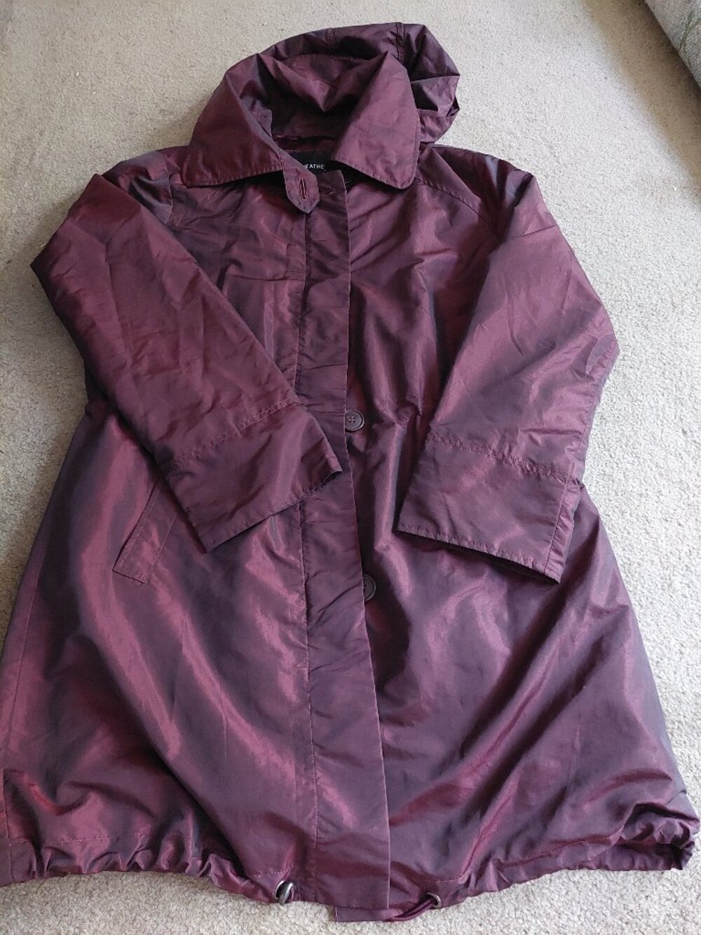 Weatherproof Wine Red Rain Jacket , size Medium
